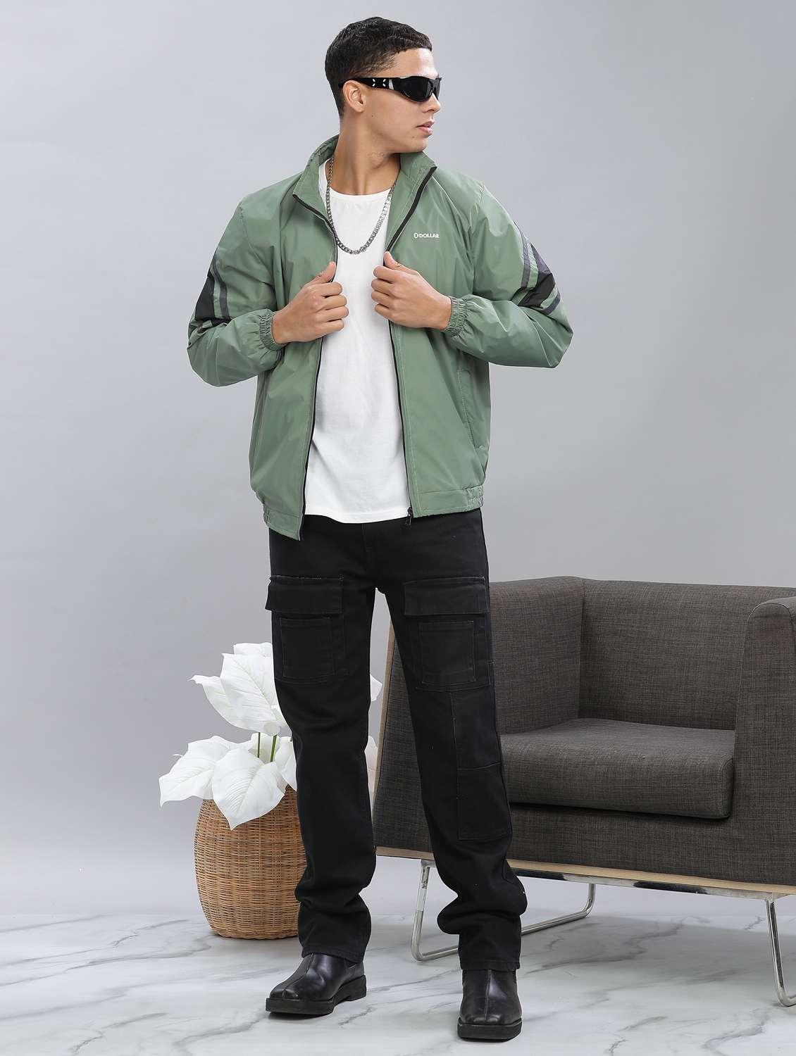 men color block long sleeve bomber jacket - 22218527 -  Standard Image - 4