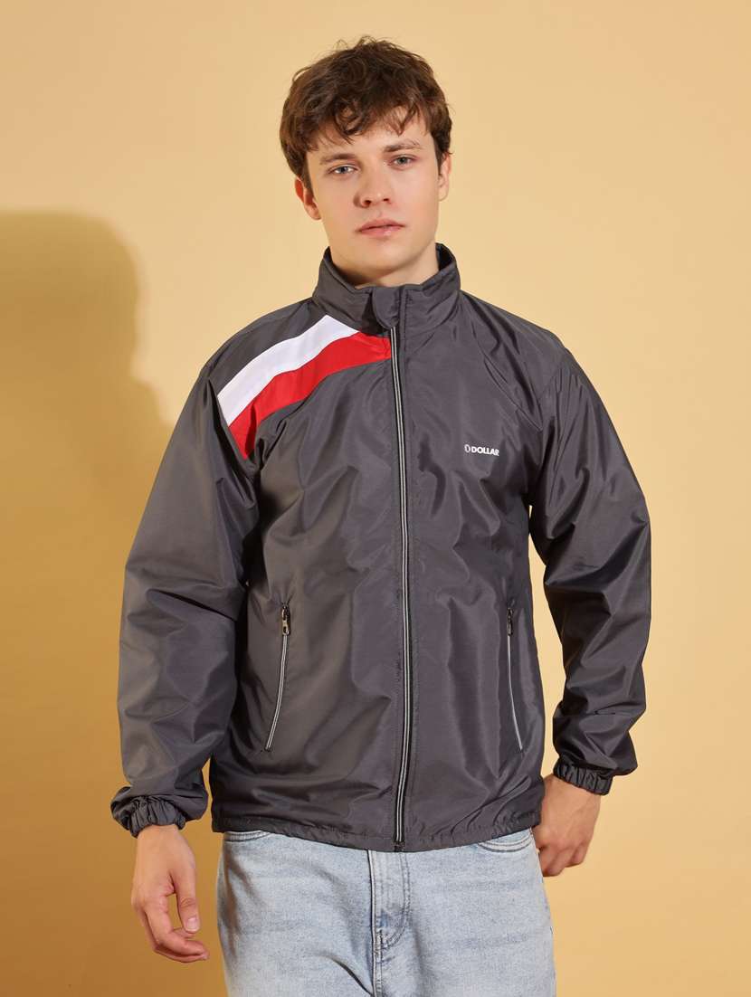 men color block long sleeve bomber jacket