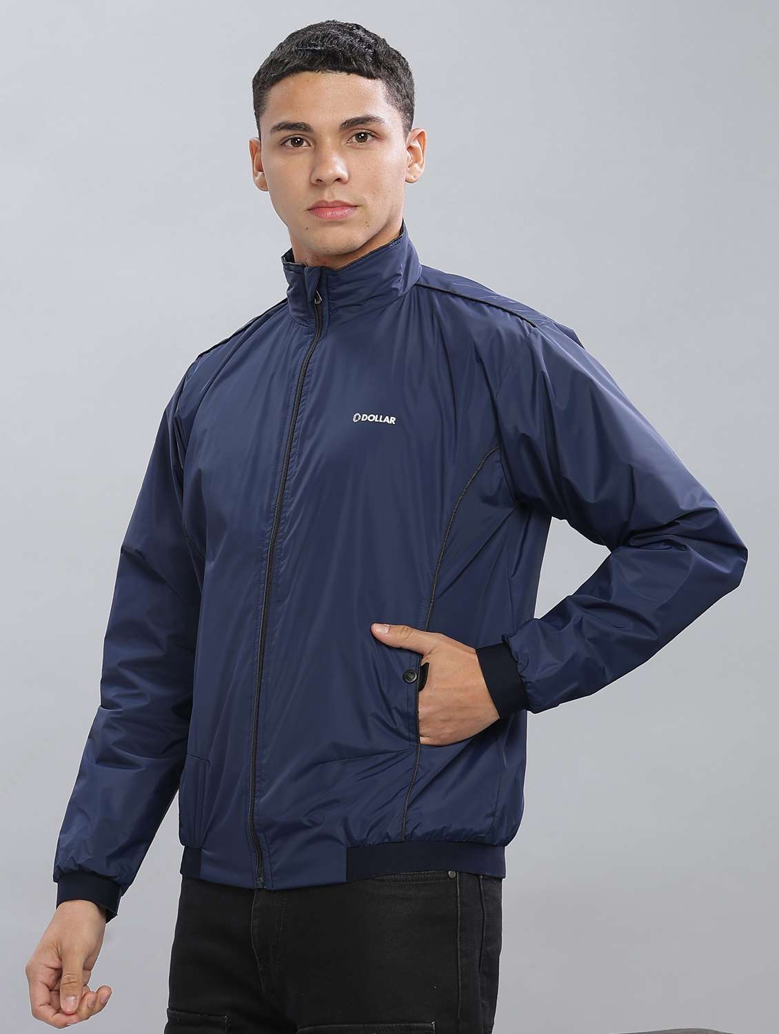 men solid long sleeve bomber jacket - 22218534 -  Standard Image - 1