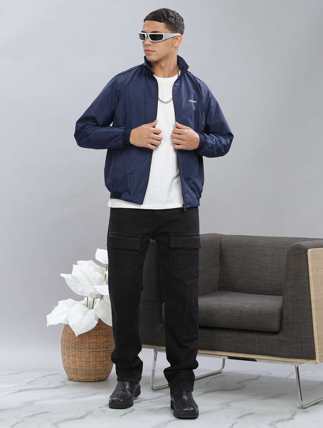 men solid long sleeve bomber jacket - 22218534 -  Standard Image - 4