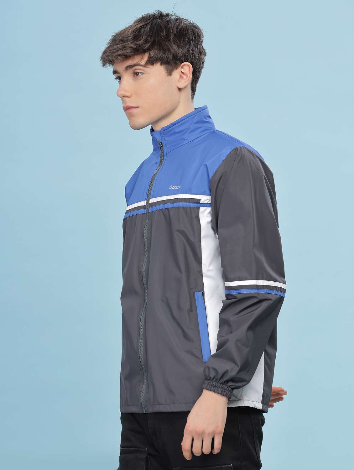 men color block long sleeve bomber jacket - 22218539 -  Standard Image - 1