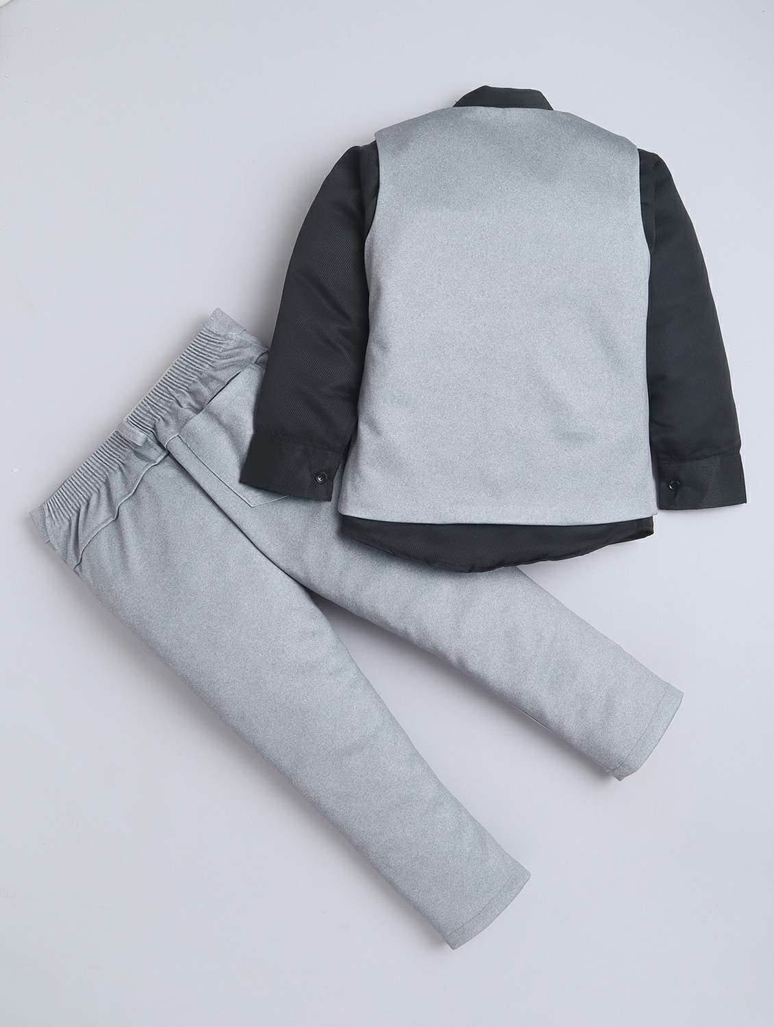 boys solid shirt and trouser with wasitcoat set - 22218568 -  Standard Image - 1