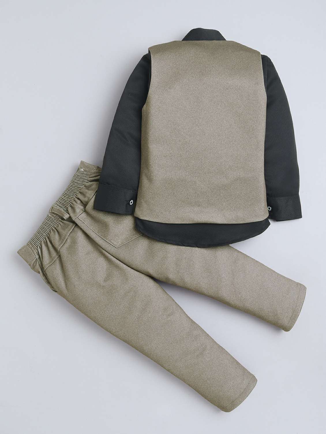 boys solid shirt and trouser with wasitcoat set - 22218570 -  Standard Image - 1