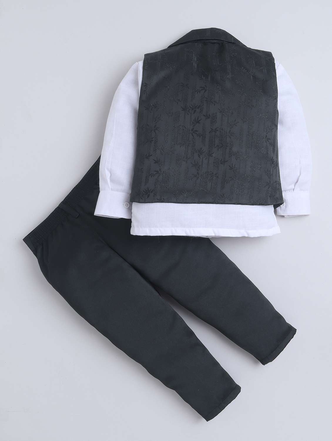 boys solid shirt and trouser with wasitcoat set - 22218574 -  Standard Image - 1