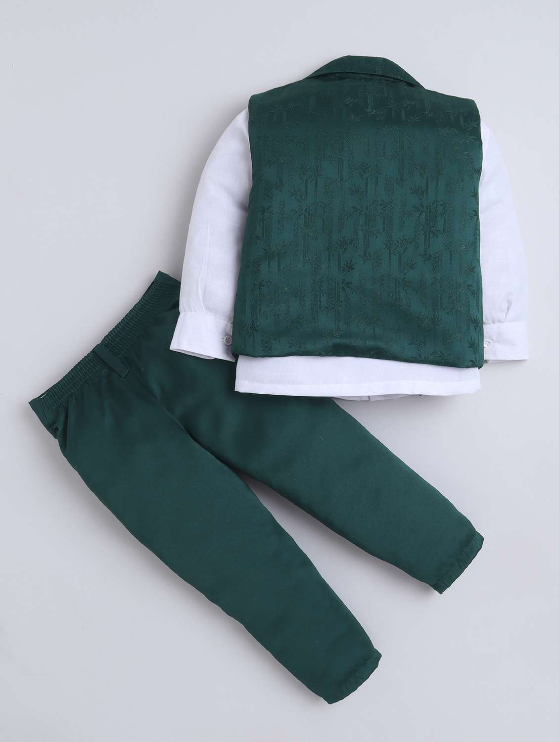 boys solid shirt and trouser with wasitcoat set - 22218575 -  Standard Image - 1