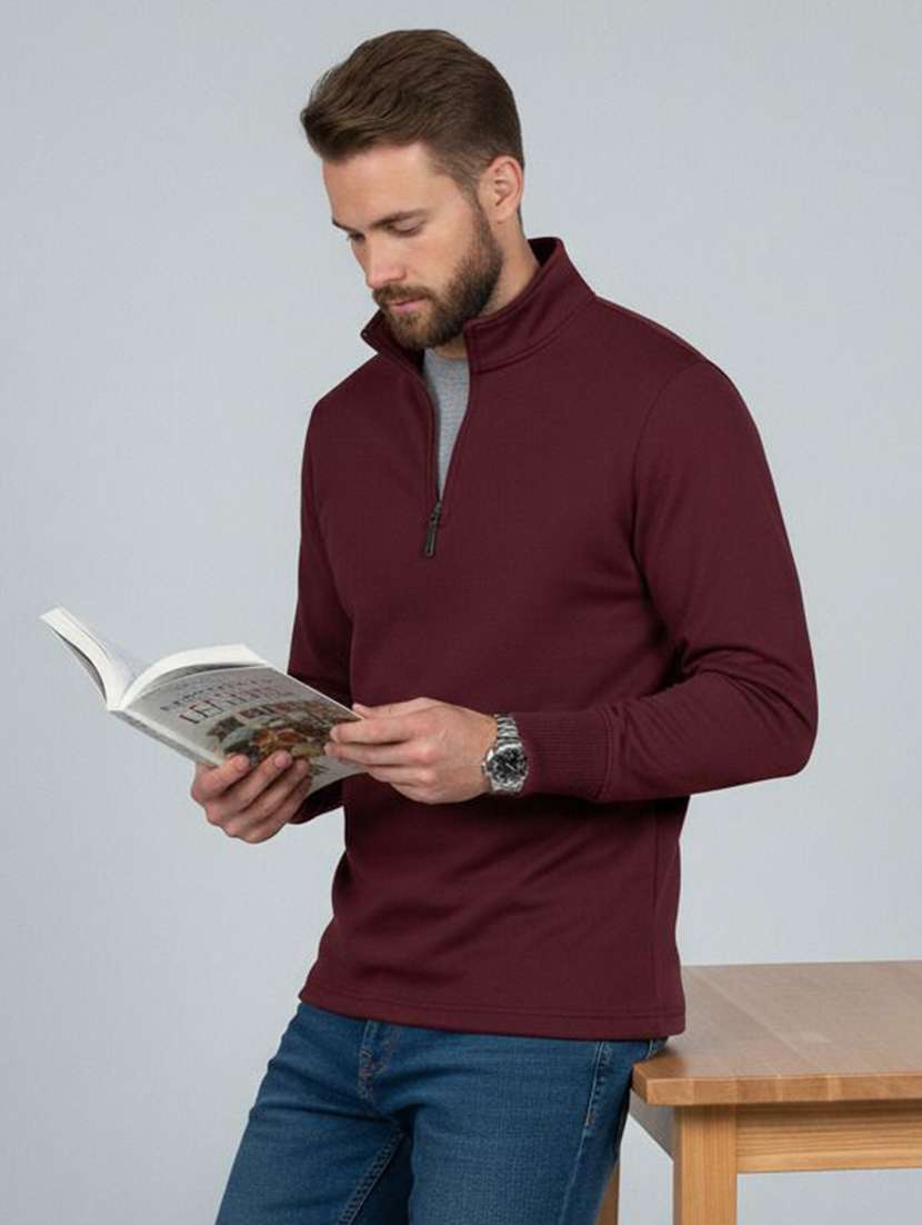men solid long sleeve regular fit sweatshirt - 22218604 -  Standard Image - 1