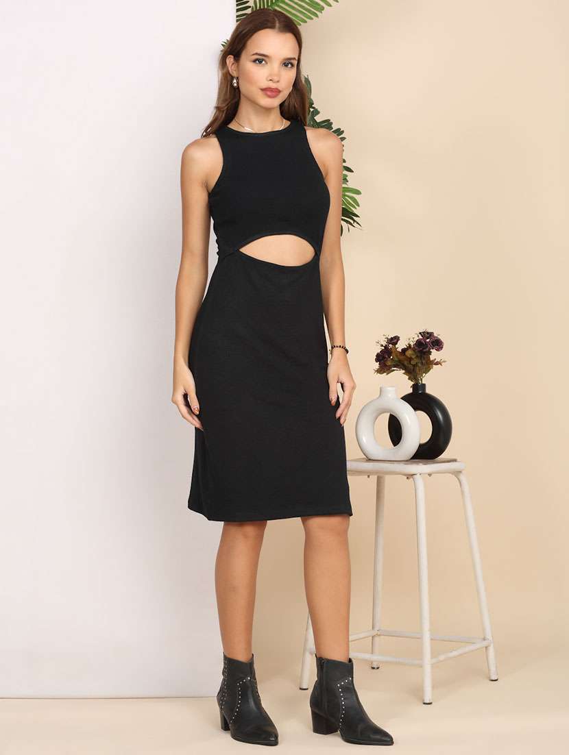women solid sleeveless bodycon dress - 22218755 -  Standard Image - 1