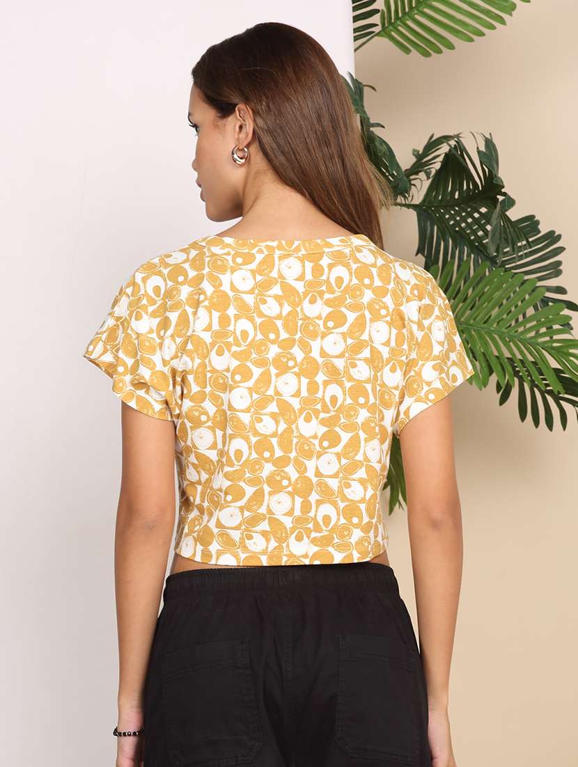 women printed short sleeve crop t-shirt - 22218792 -  Standard Image - 4
