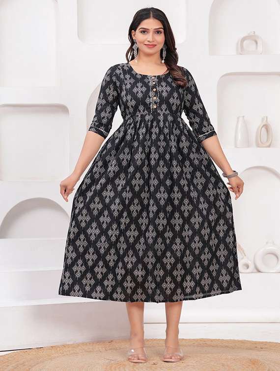 women printed three quarter sleeve maternity wear dress - 22218927 -  Standard Image - 1