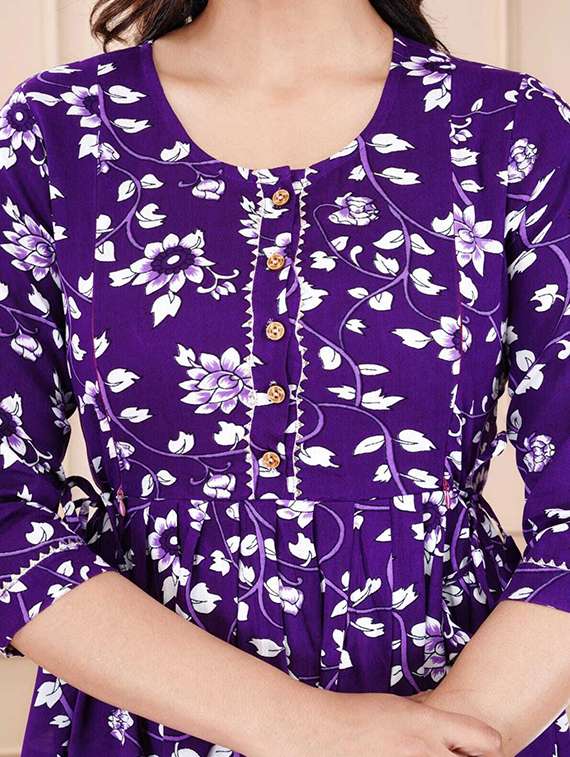 women floral printed three quarter sleeve maternity wear dress - 22218975 -  Standard Image - 4