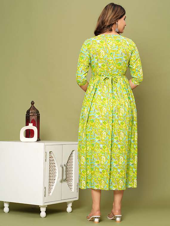 women floral printed three quarter sleeve maternity wear dress - 22218990 -  Standard Image - 1