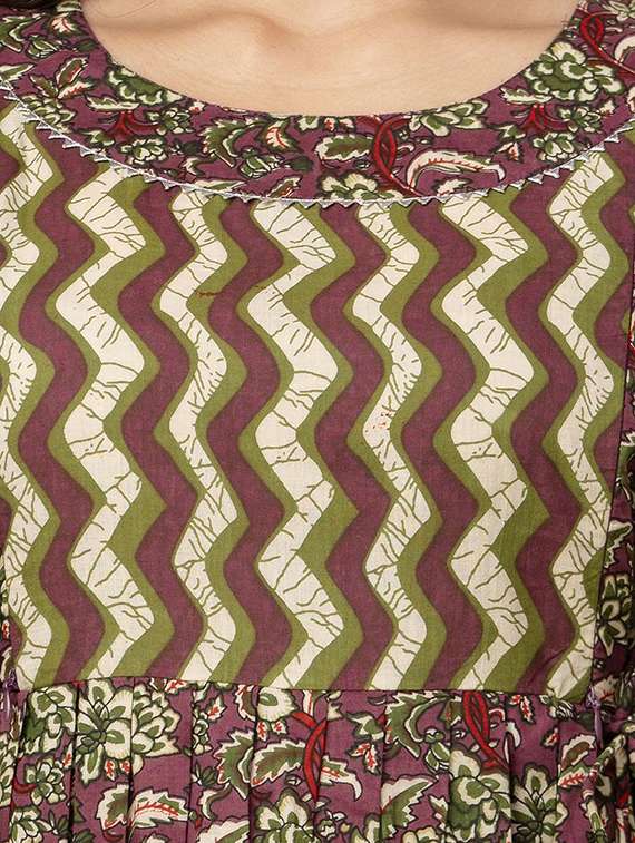 women printed three quarter sleeve maternity wear dress - 22219069 -  Standard Image - 4