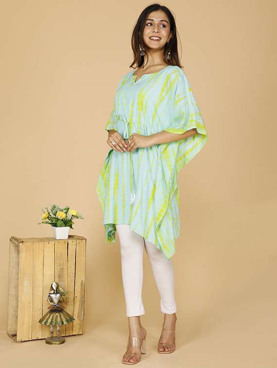 women tie & dye kimono sleeve kaftan tunic - 22219102 -  Standard Image - 1