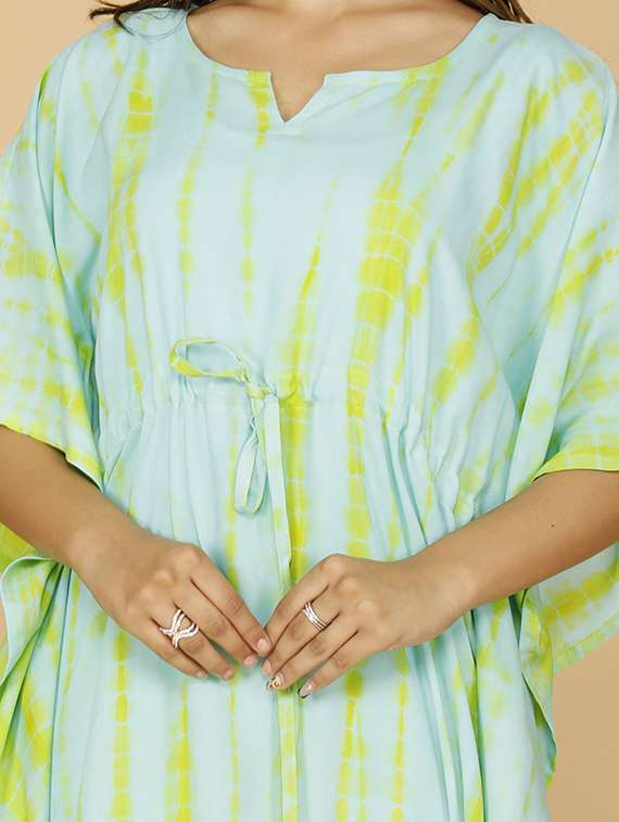 women tie & dye kimono sleeve kaftan tunic - 22219102 -  Standard Image - 4