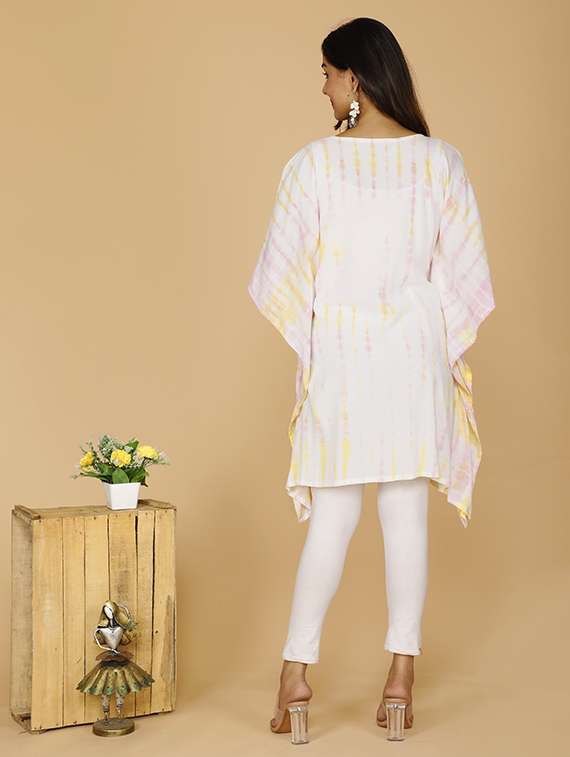 women tie & dye kimono sleeve kaftan tunic - 22219103 -  Standard Image - 1