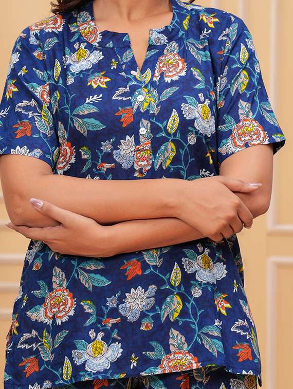 women printed short sleeve co-ord set - 22219113 -  Standard Image - 4