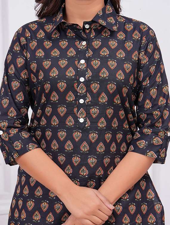 women printed three quarter sleeve co-ord set - 22219123 -  Standard Image - 4