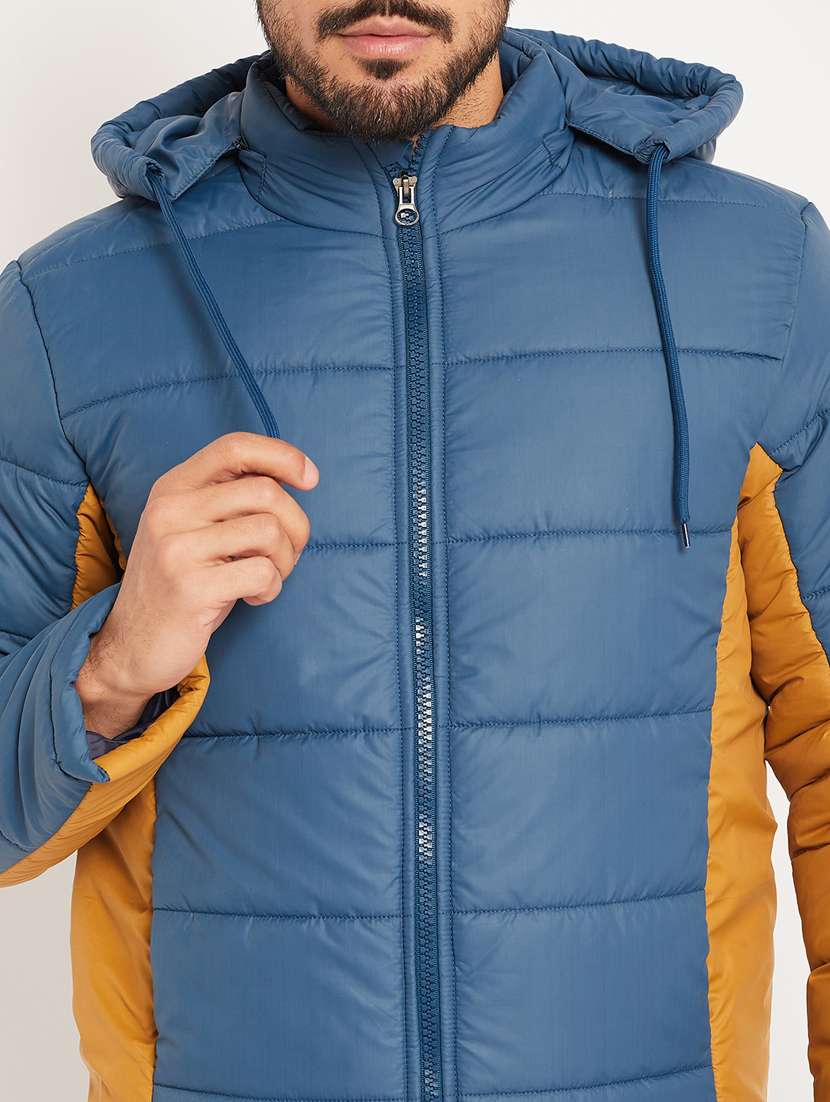 men color block long sleeve puffer jacket - 22219169 -  Standard Image - 4