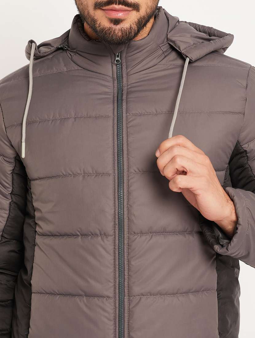 men color block long sleeve puffer jacket - 22219171 -  Standard Image - 4