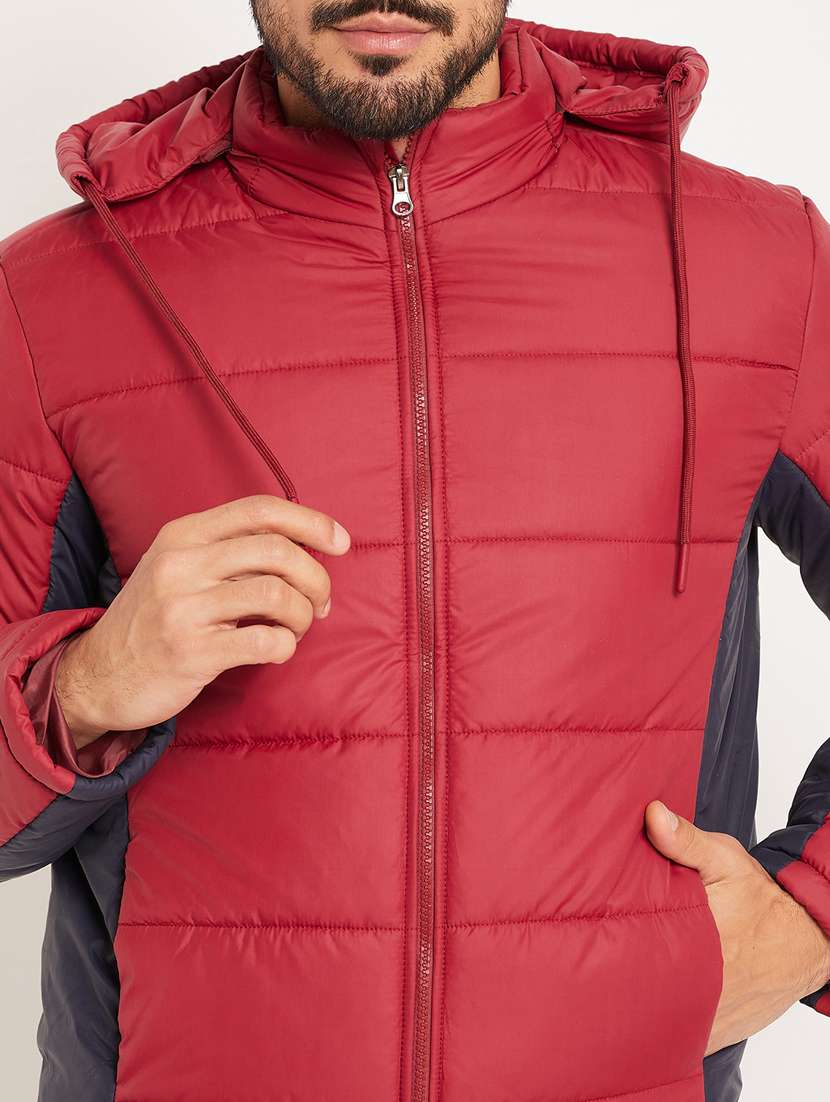 men color block long sleeve puffer jacket - 22219172 -  Standard Image - 4