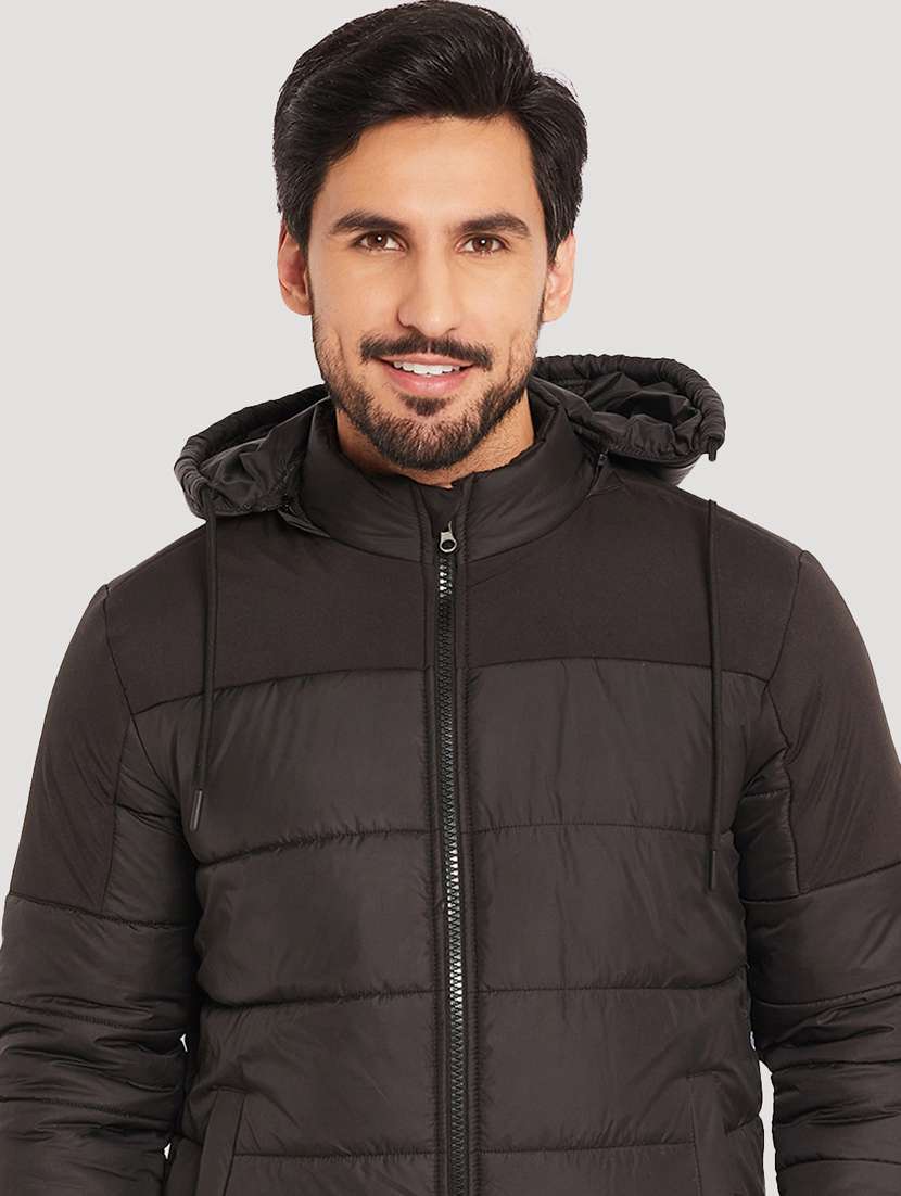 men color block long sleeve puffer jacket - 22219174 -  Standard Image - 1