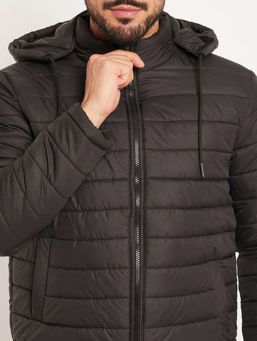 men solid long sleeve puffer jacket - 22219180 -  Standard Image - 4