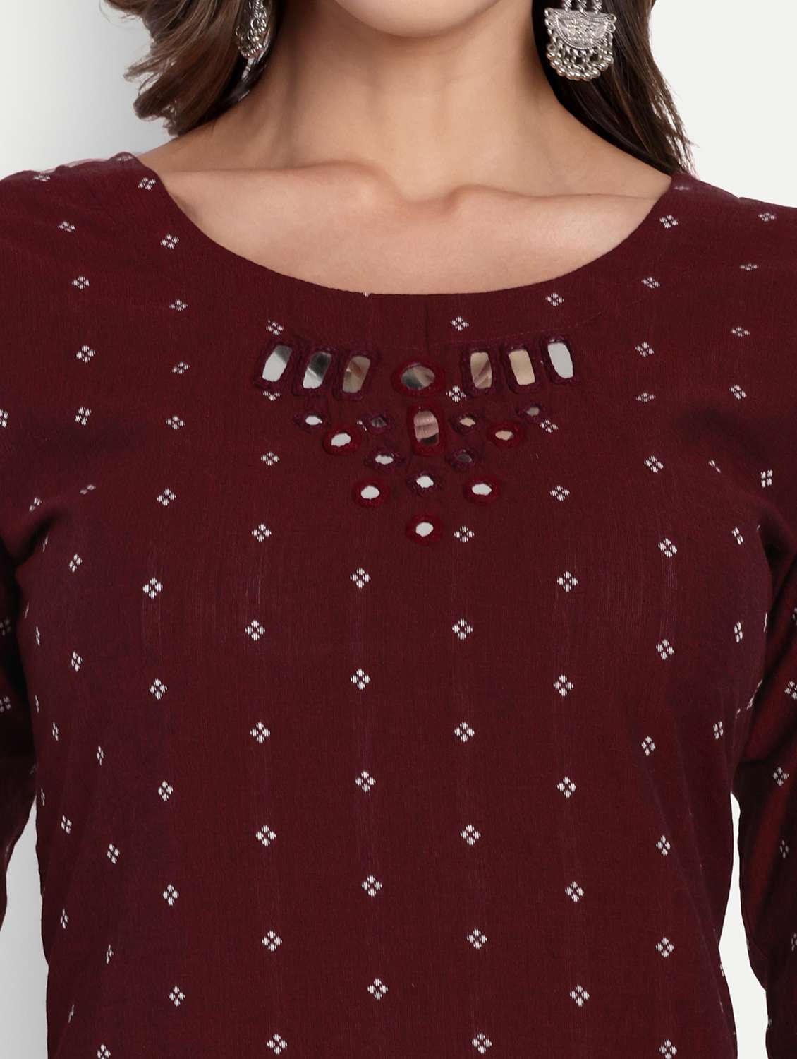 women self design three quarter sleeve straight kurta - 22219198 -  Standard Image - 4