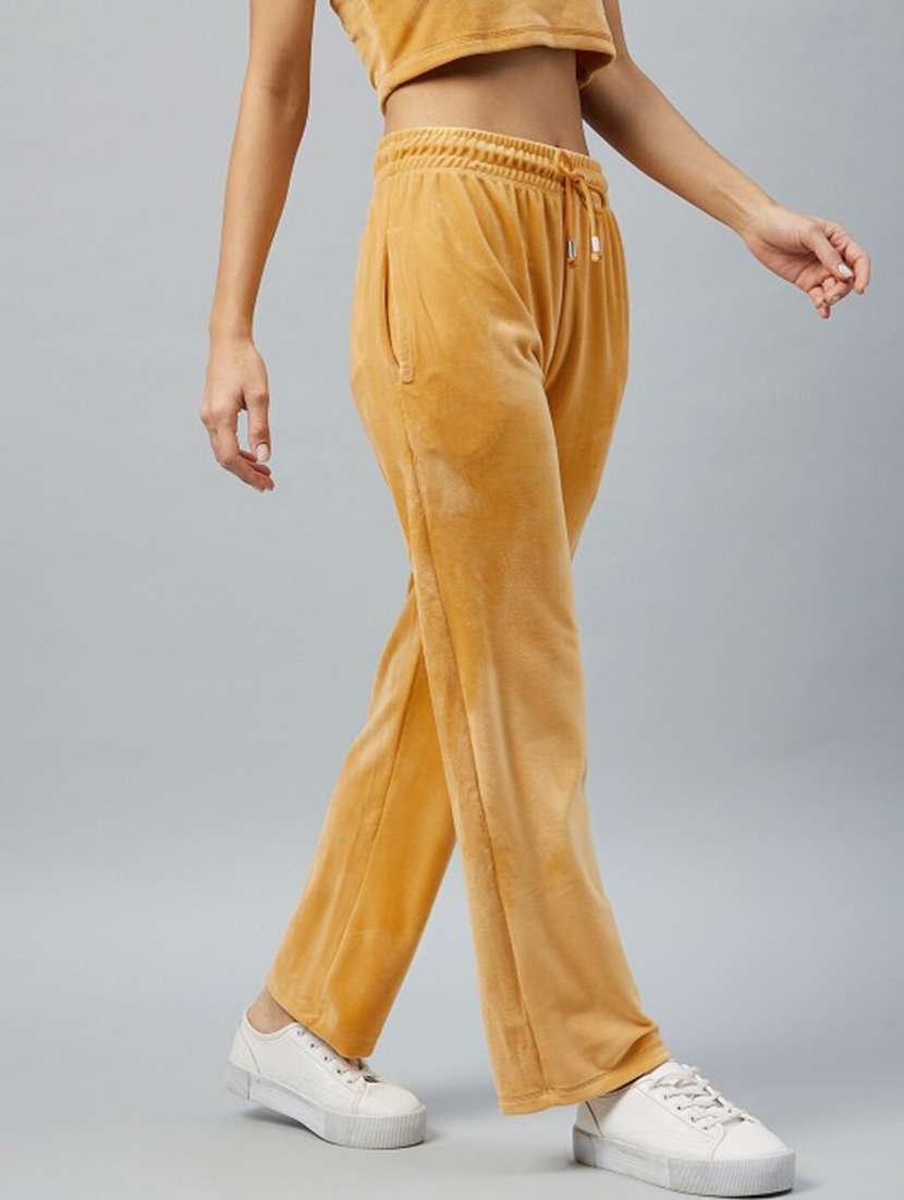 women solid mid rise track pant - 22219204 -  Standard Image - 1