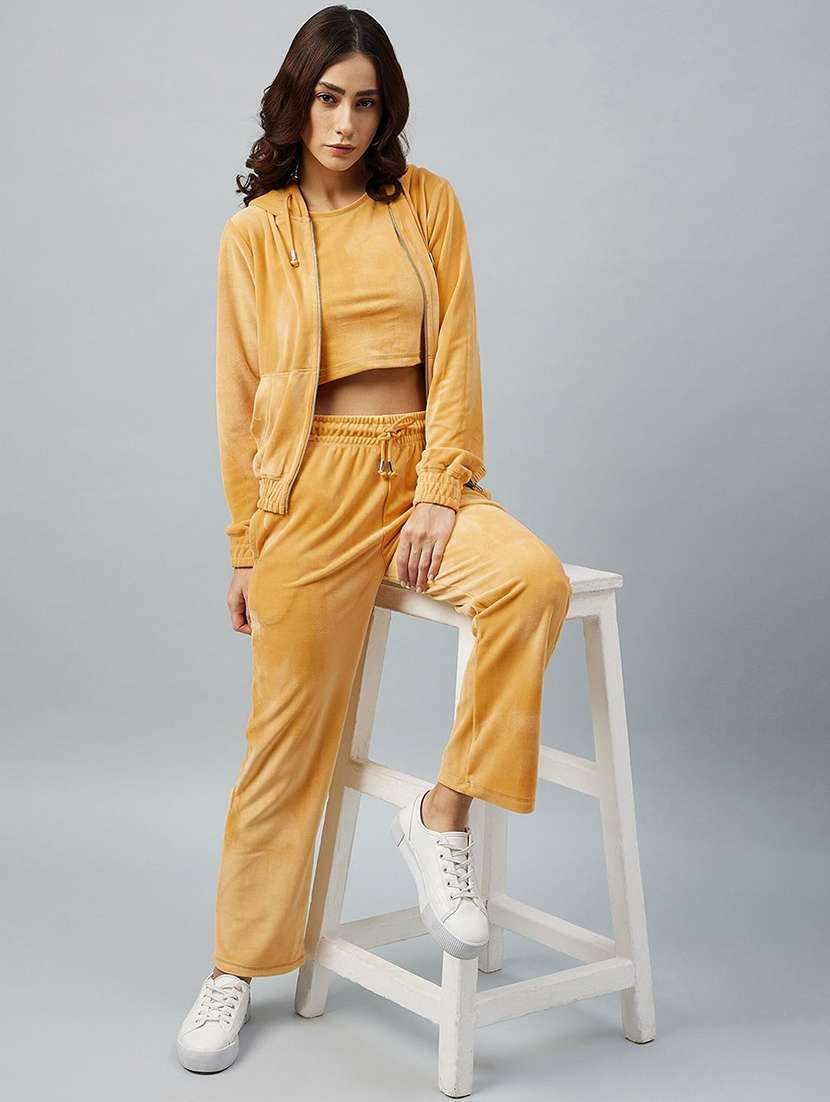 women solid mid rise track pant - 22219204 -  Standard Image - 4