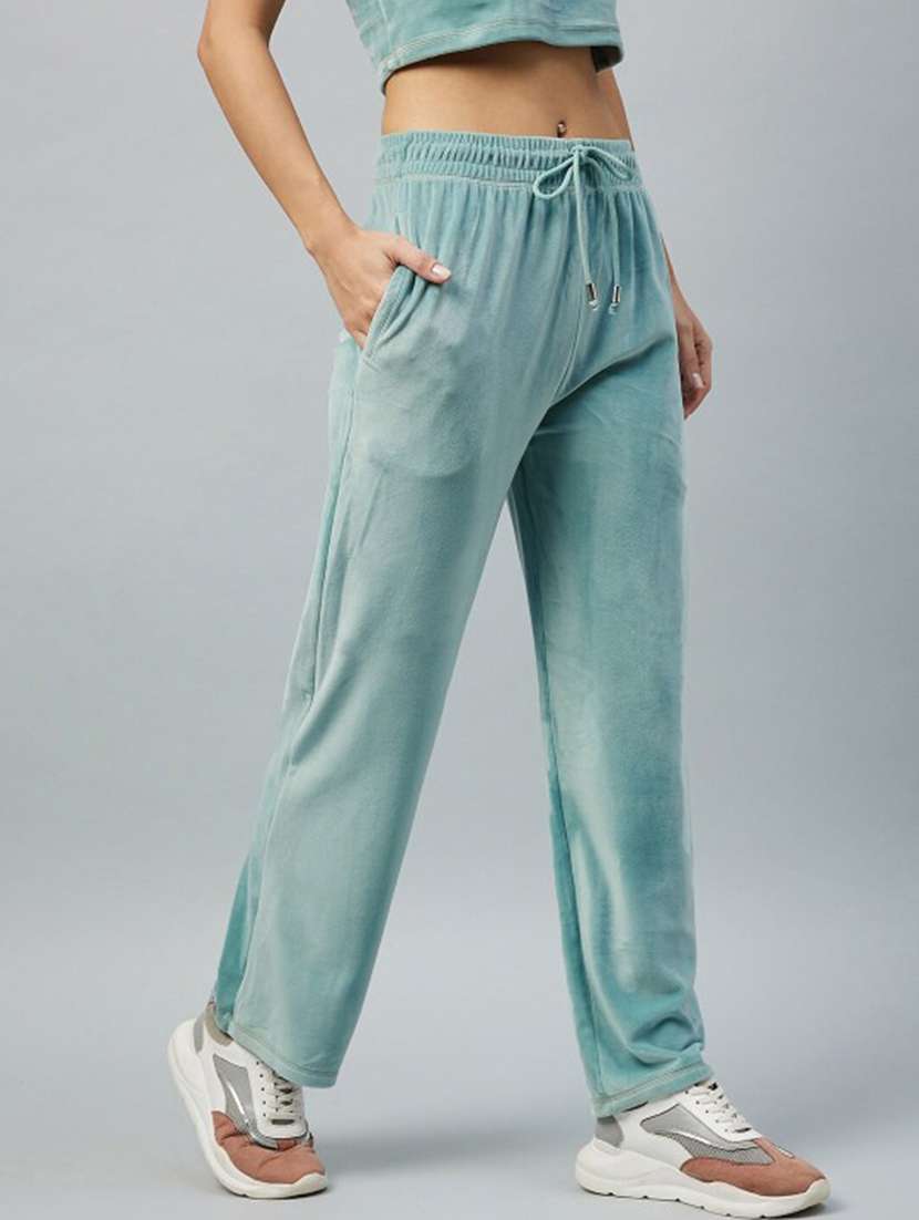 women solid mid rise track pant - 22219206 -  Standard Image - 1