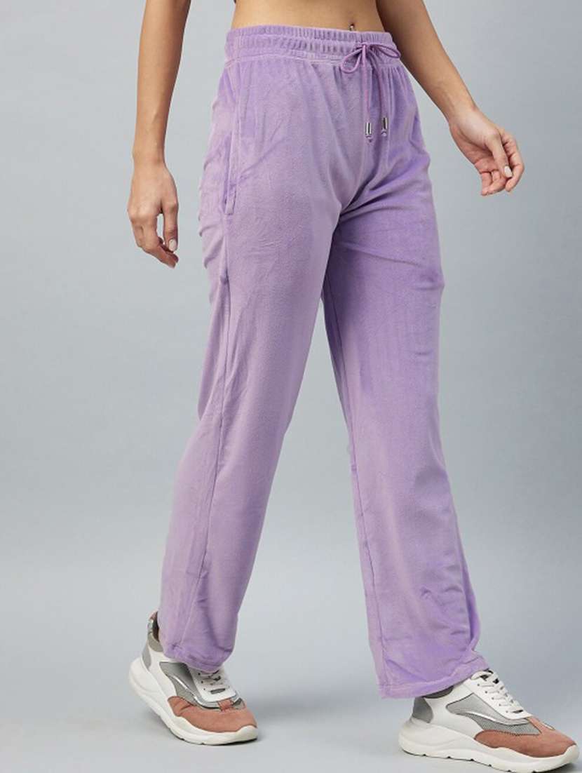 women solid mid rise track pant - 22219207 -  Standard Image - 1