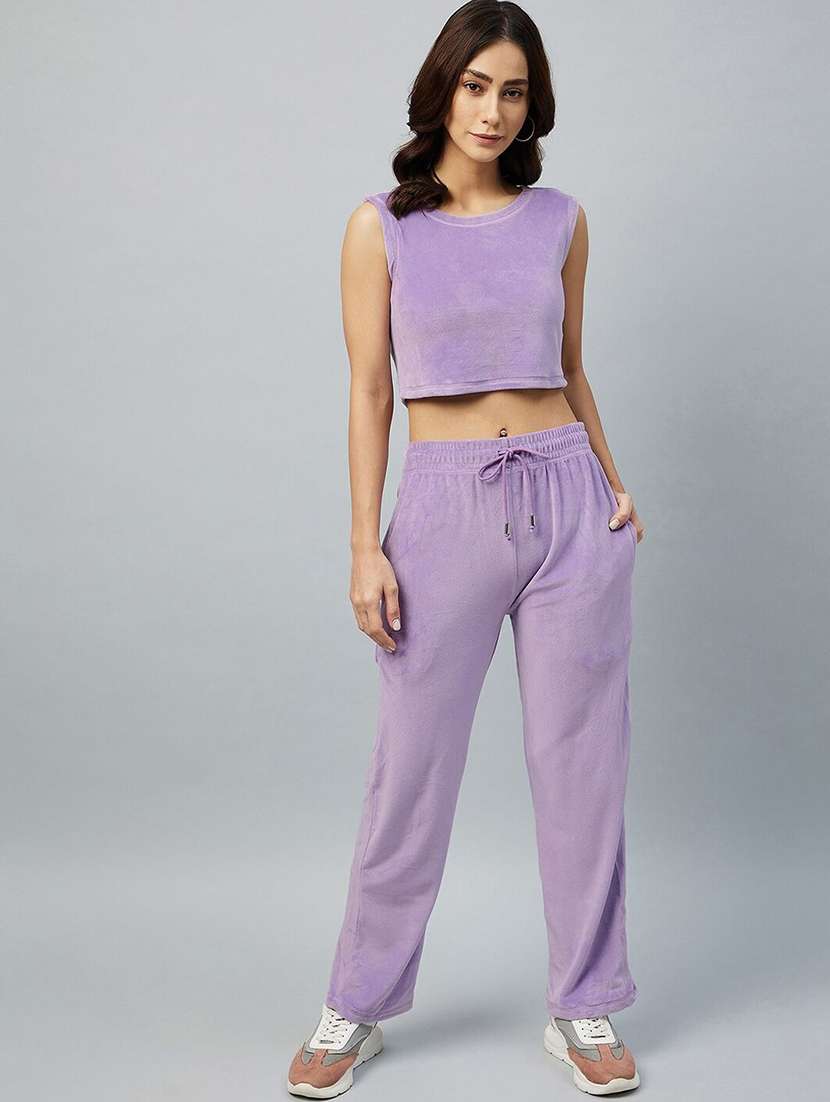 women solid mid rise track pant - 22219207 -  Standard Image - 4