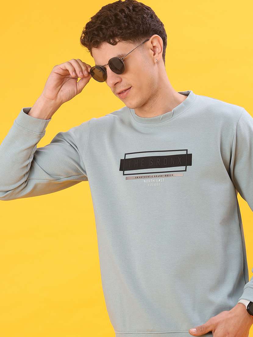 men chest print long sleeve regular fit sweatshirt - 22219209 -  Standard Image - 1