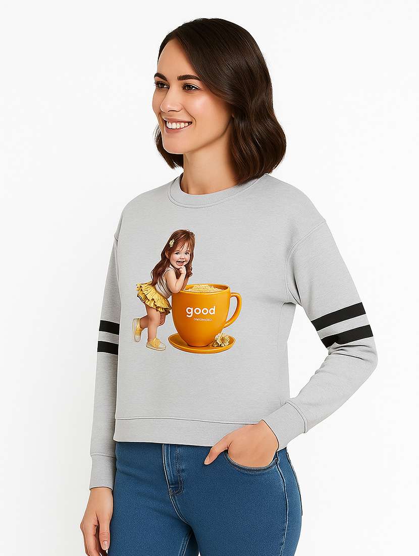 women printed long sleeve sweatshirt - 22219282 -  Standard Image - 1