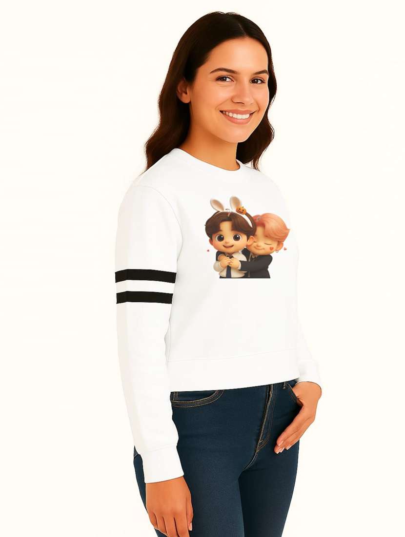 women printed long sleeve sweatshirt - 22219284 -  Standard Image - 1