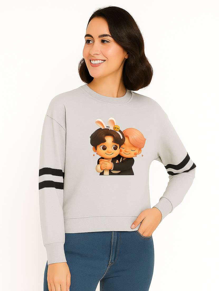 women printed long sleeve sweatshirt - 22219287 -  Standard Image - 1