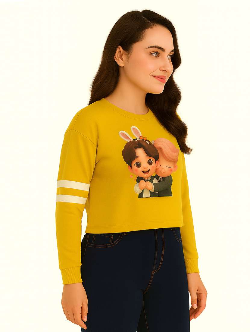 women printed long sleeve sweatshirt - 22219290 -  Standard Image - 1