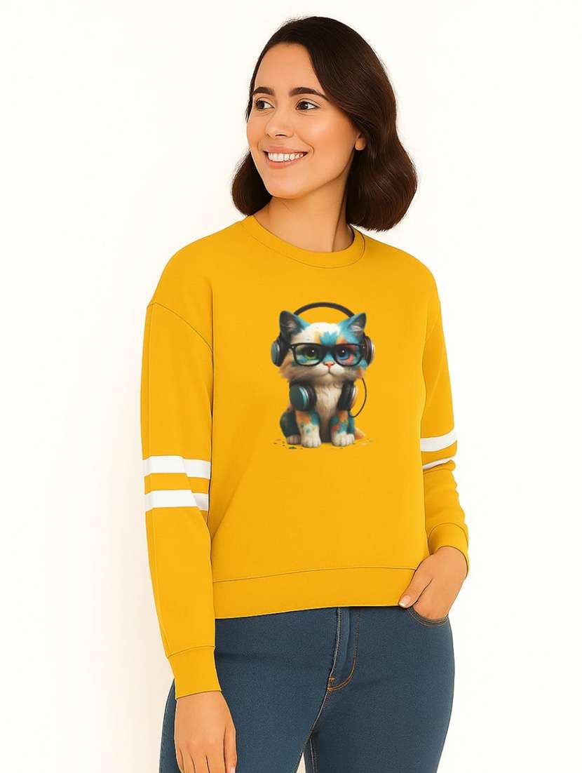 women printed long sleeve sweatshirt - 22219291 -  Standard Image - 1