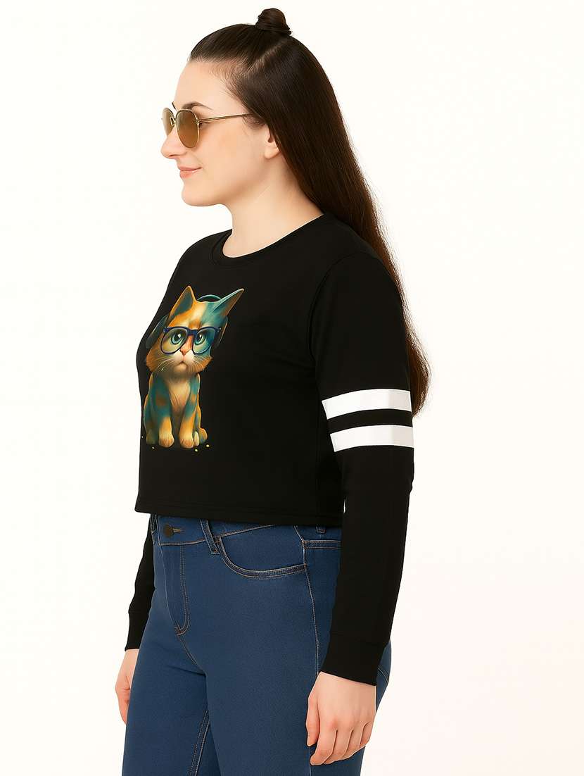women printed long sleeve sweatshirt - 22219294 -  Standard Image - 1