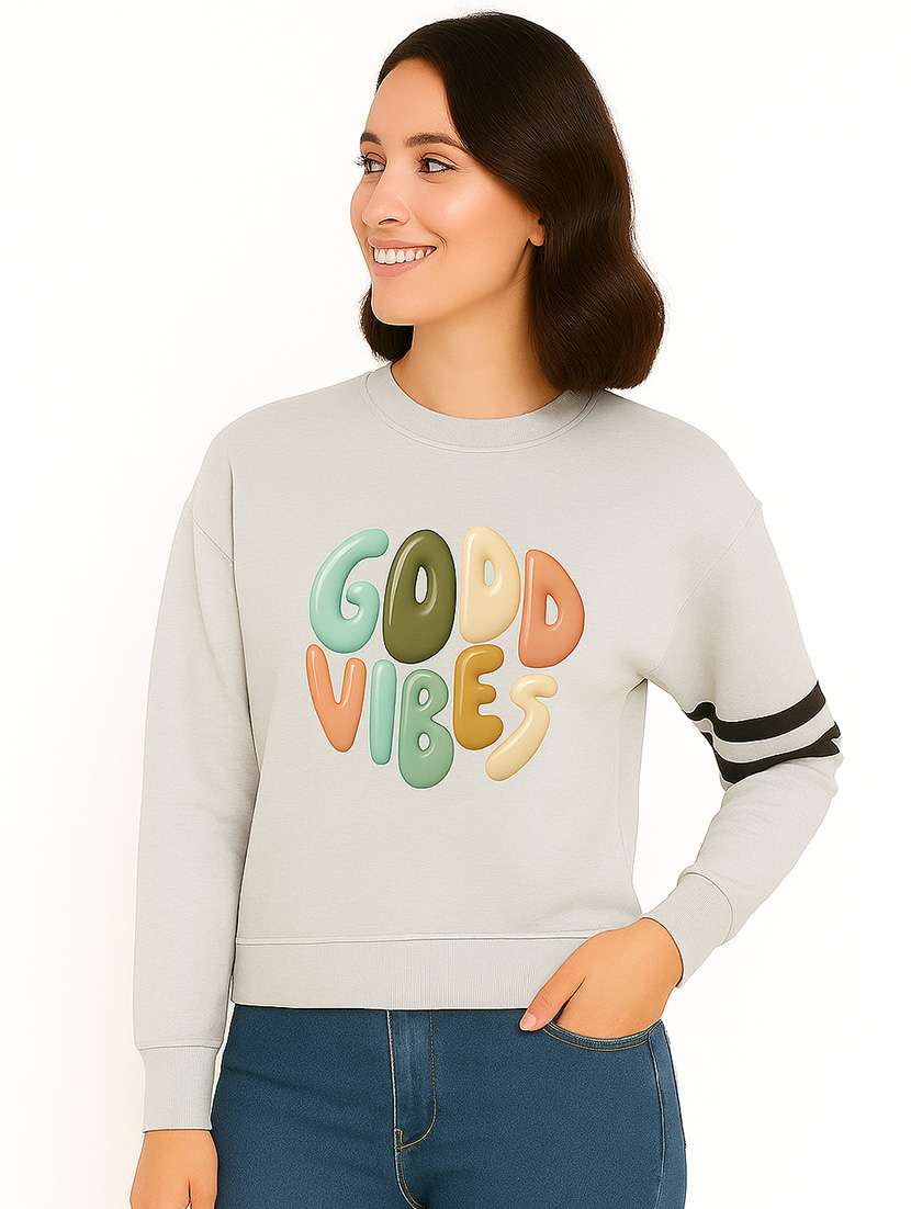 women printed long sleeve sweatshirt - 22219298 -  Standard Image - 1