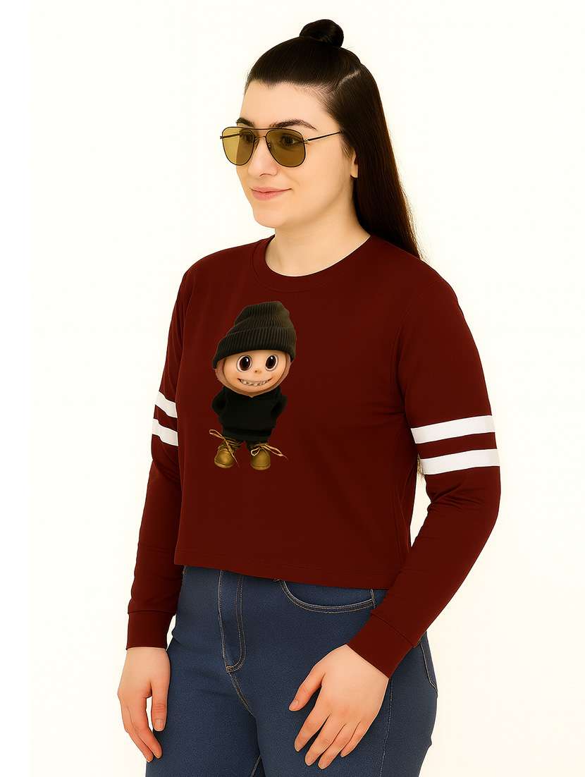 women printed long sleeve sweatshirt - 22219308 -  Standard Image - 1