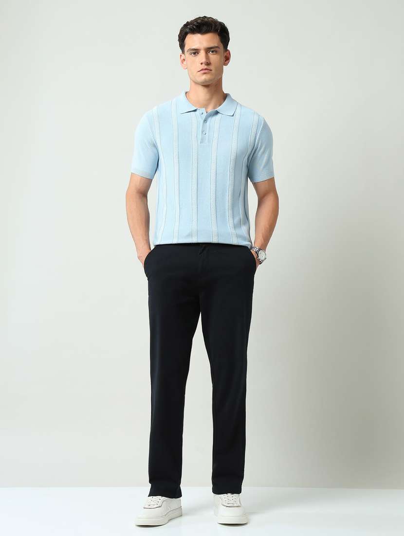 Men Solid Mid Rise Flat Front Casual Trouser - 22219324 -  Standard Image - 4