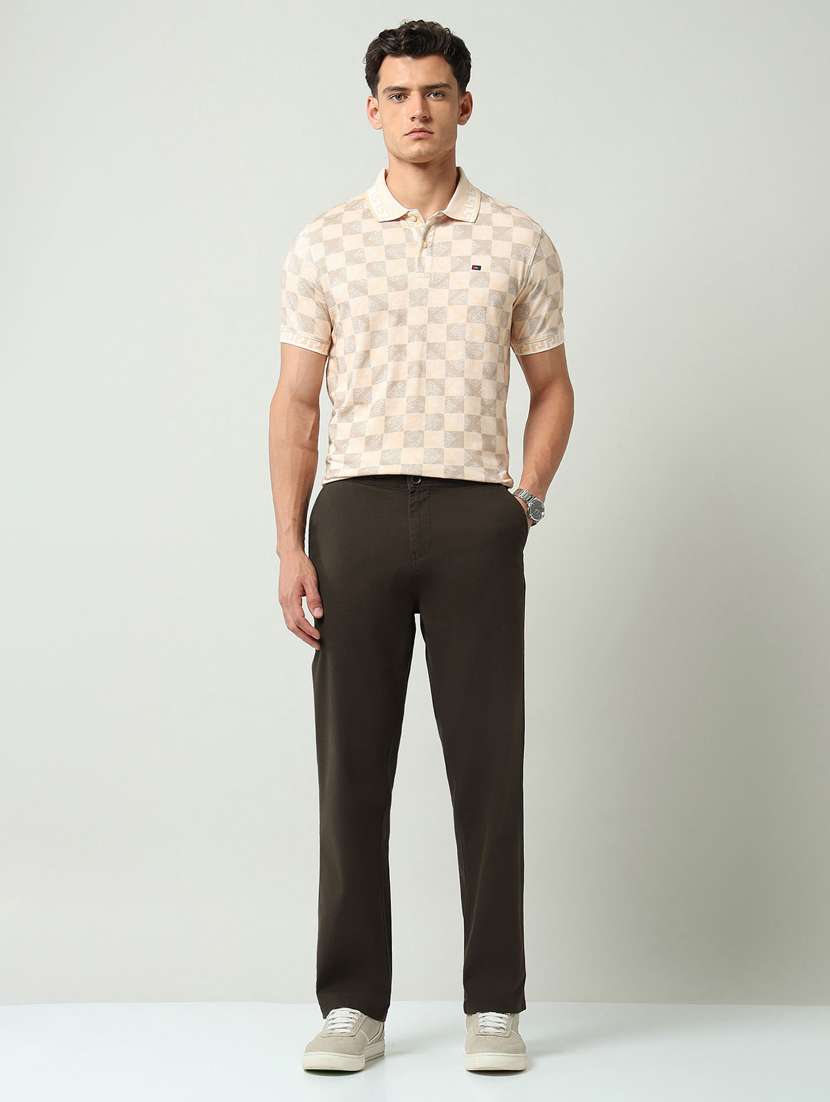 men solid mid rise flat front casual trouser - 22219327 -  Standard Image - 4