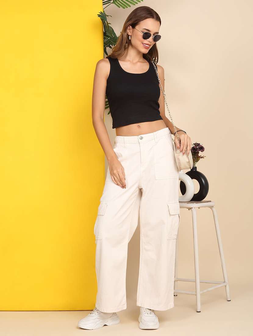 women solid sleeveless crop tank top - 22219368 -  Standard Image - 6