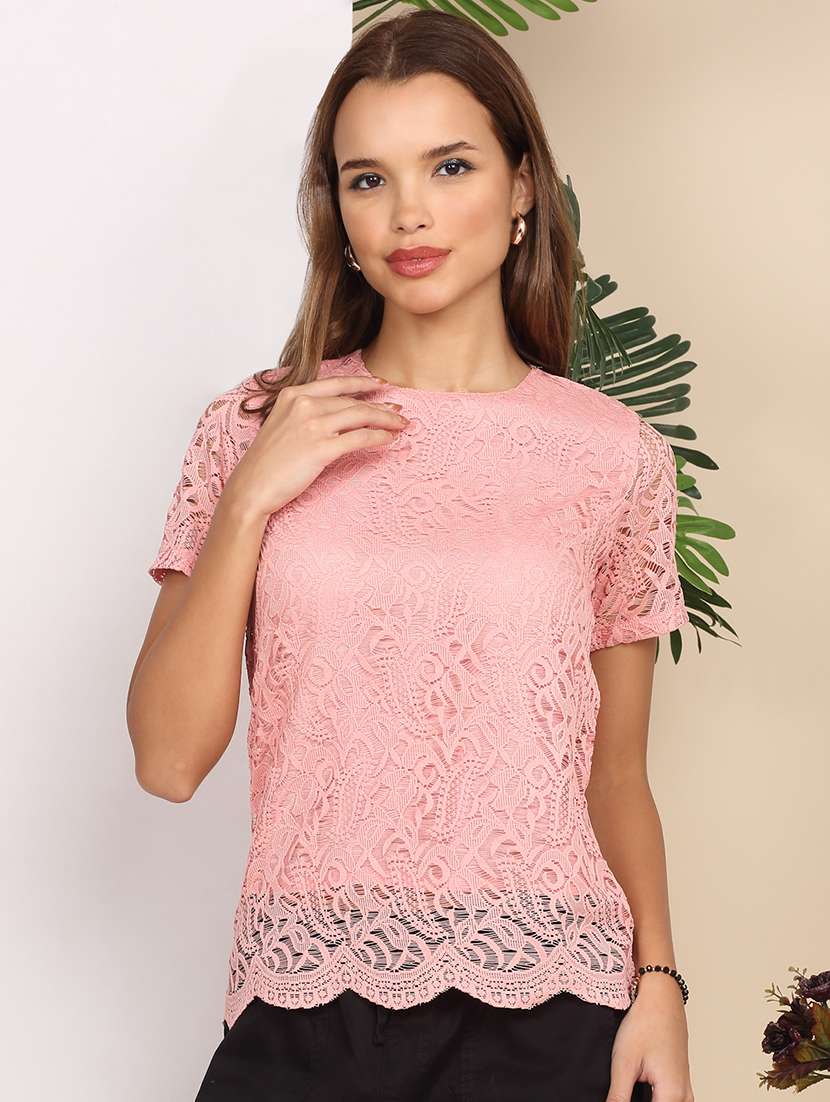 women self designed short sleeve top - 22219381 -  Standard Image - 1