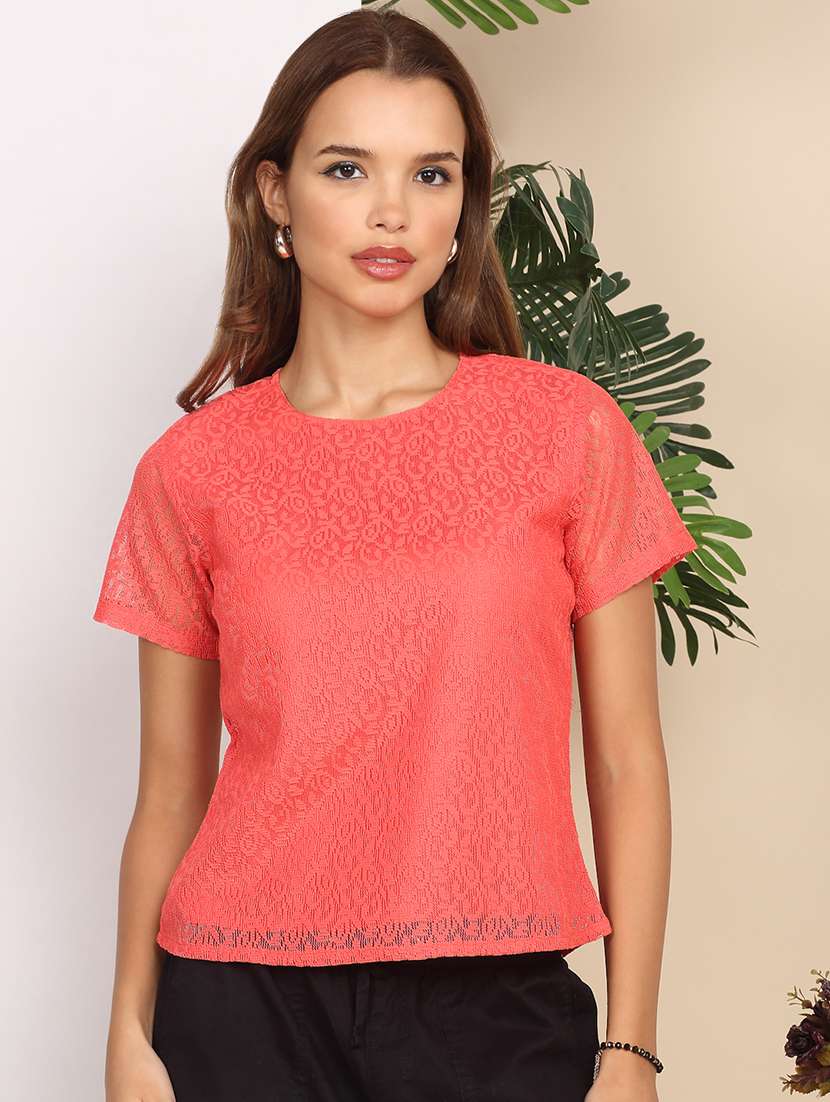 women self designed short sleeve top - 22219383 -  Standard Image - 1