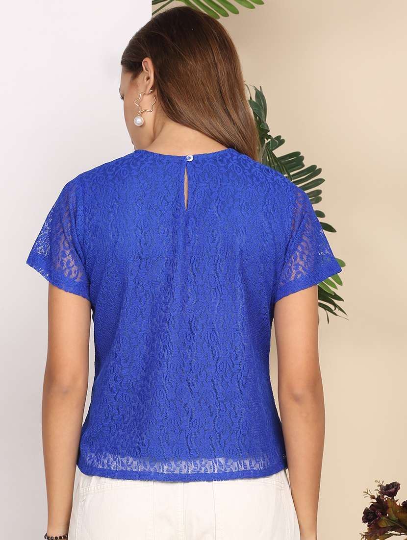 women self designed short sleeve top - 22219384 -  Standard Image - 4