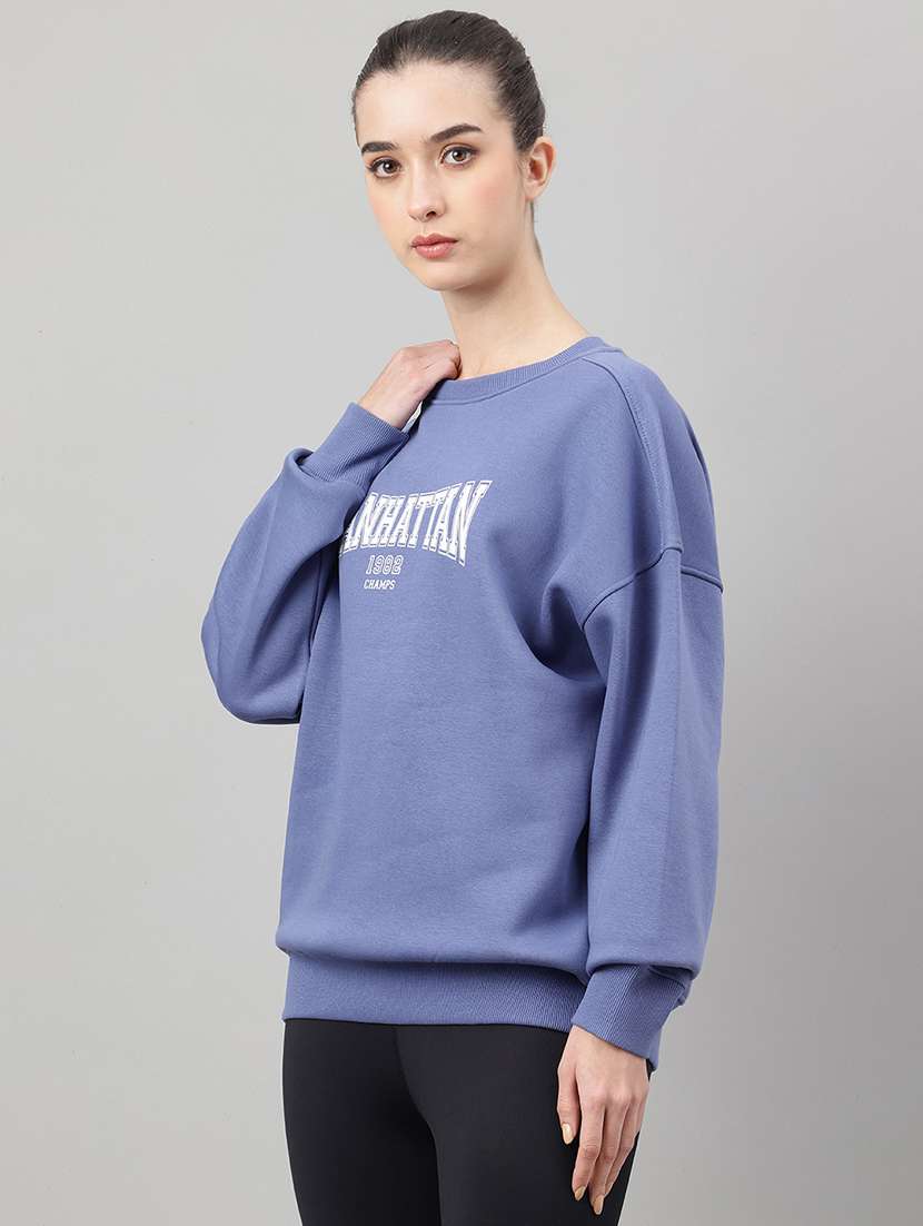 women printed long sleeve oversized sweatshirt - 22219428 -  Standard Image - 1
