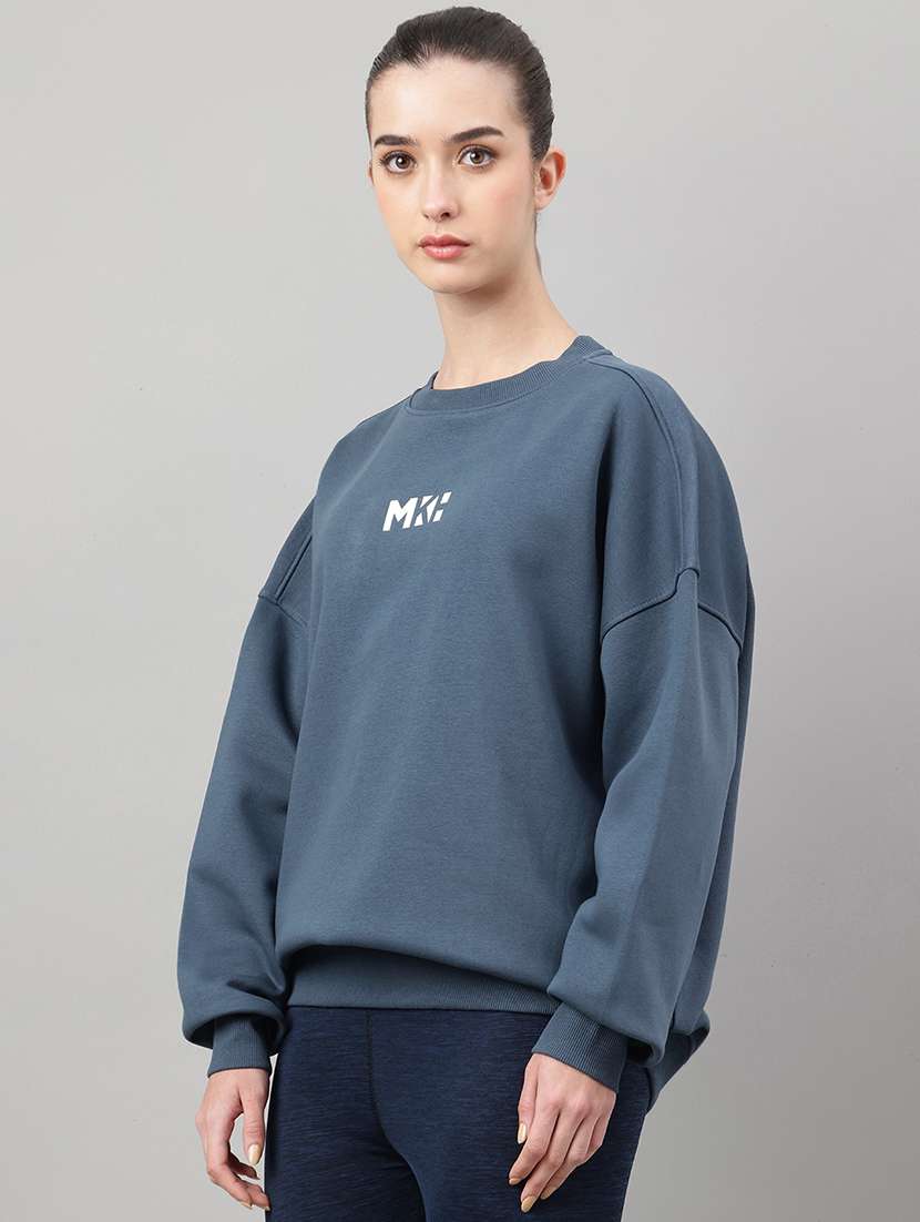 women printed long sleeve oversized sweatshirt - 22219434 -  Standard Image - 1