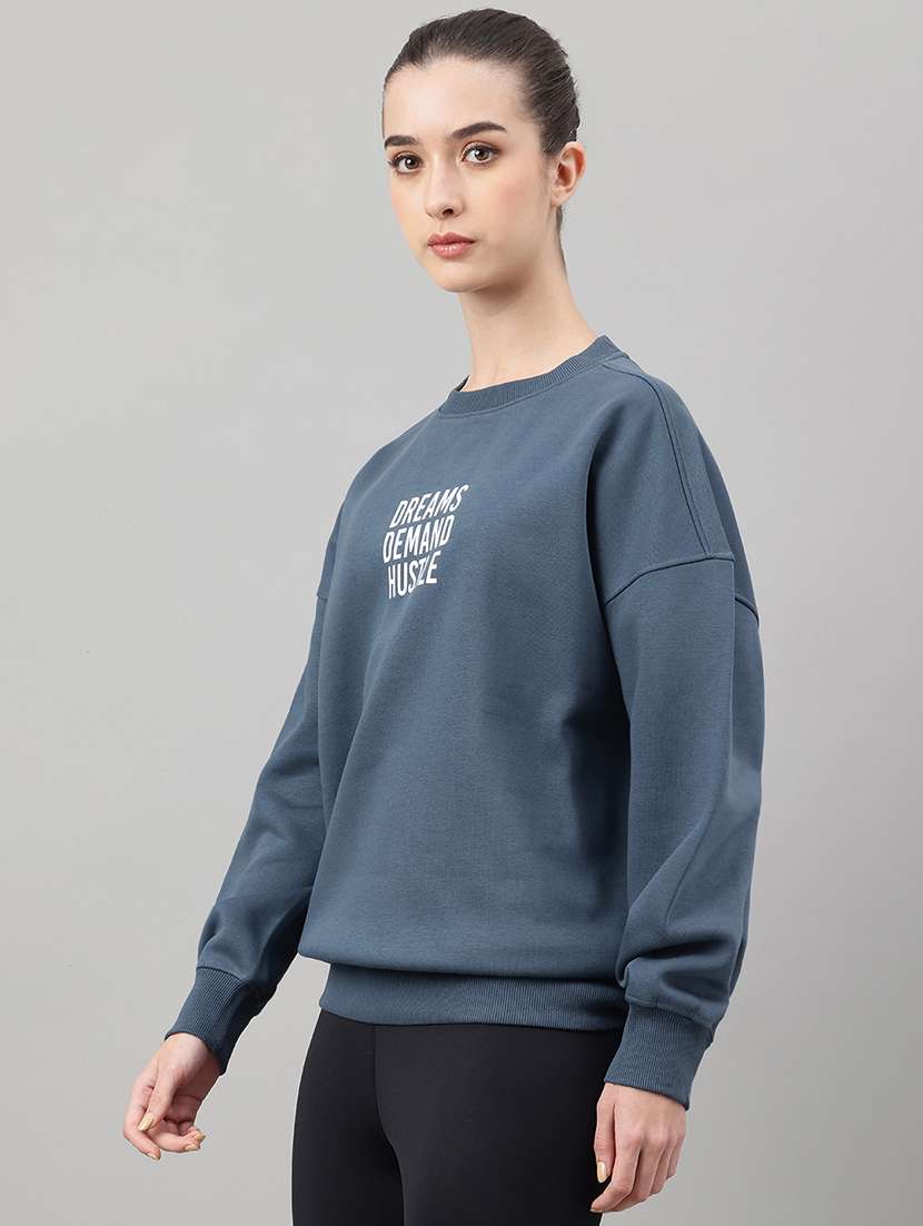 women printed long sleeve oversized sweatshirt - 22219435 -  Standard Image - 1